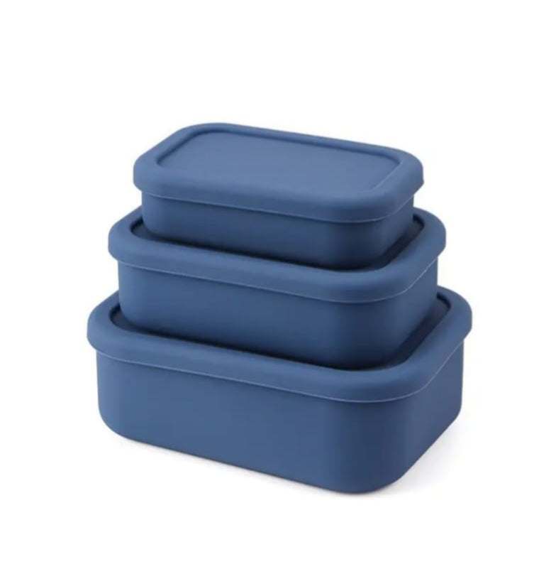 Leak Proof Food Grade Silicone Lunch Box Set 3pcs