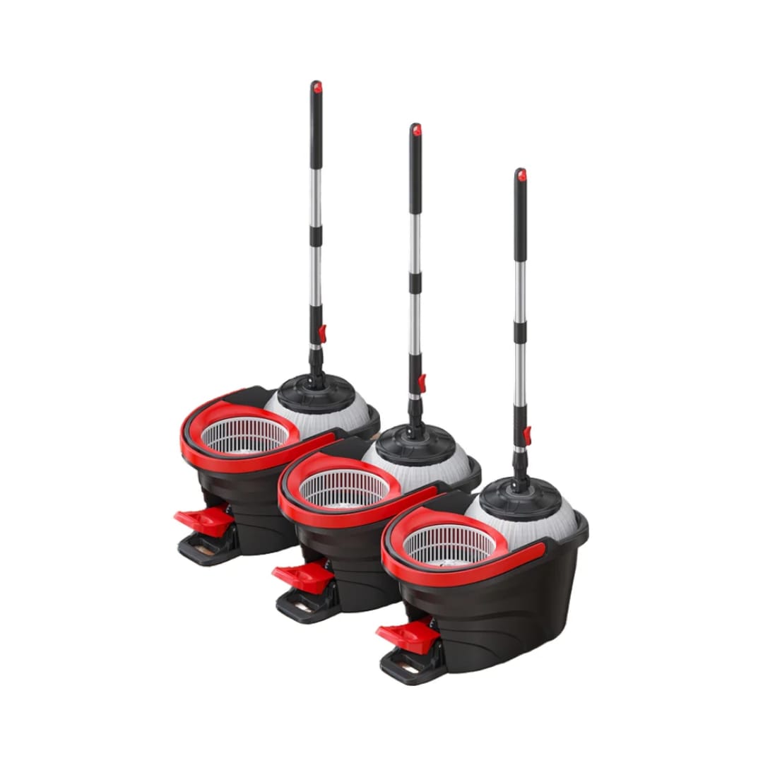 Pedal Spin Mop and Bucket Set with 360° Swivel Microfiber Mop