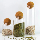 3pc Glass Storage Jars with Cork Lids Storage jar Food Storage Containers