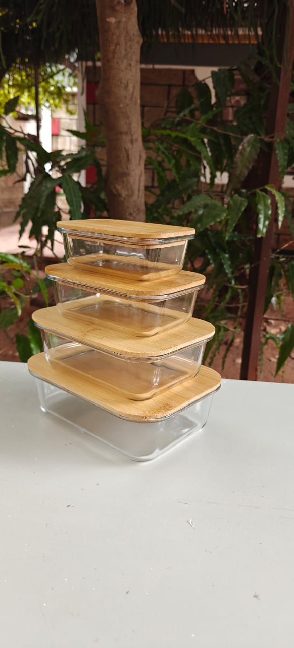 Glass Containers with Bamboo Lids