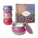 100% Soy Wax Scented Candles Gift Set with Petals and Exquisite Box
