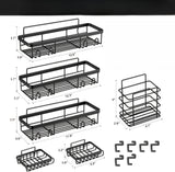 6pcs Set Shower Caddy Shelf / Bathroom Organizer – Rustproof, No Drilling
