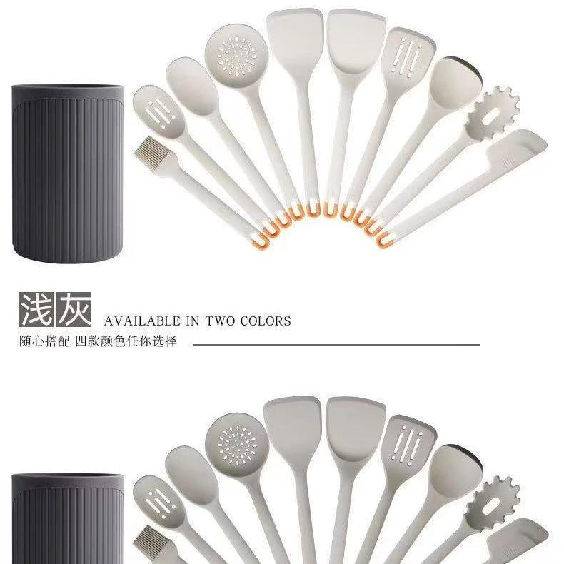 11pcs High Quality Silicone Serving Spoon Set – Non-Stick Heat Resistant Kitchen Utensils Kitchen Utensil Sets