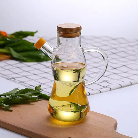 Glass Oil Jar with Bamboo Lid 650ml
