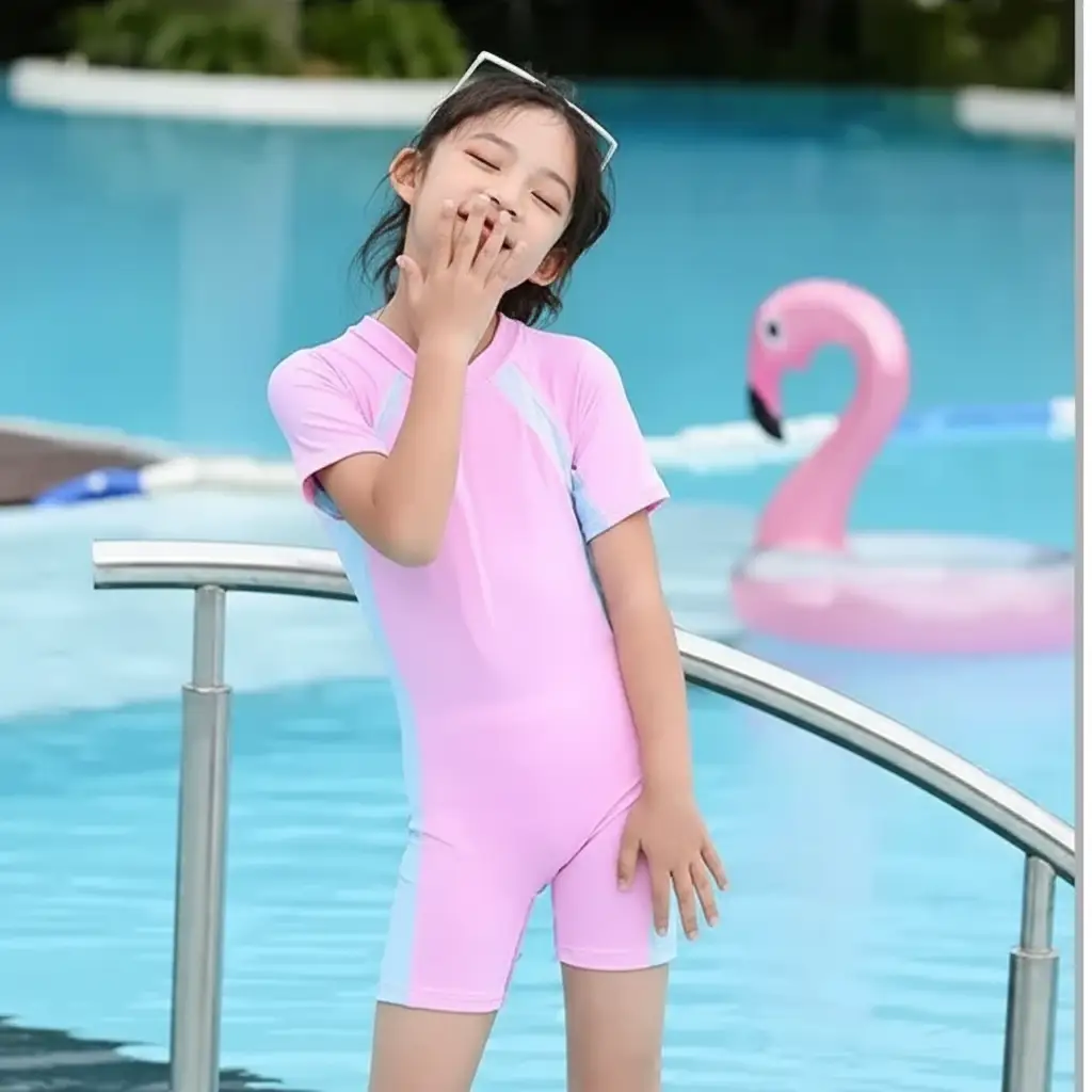 Girls Short Sleeve One-Piece Swimsuit Swim wear Swimwear