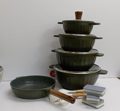 Furaha Finds 15pcs Granite Coating Kitchen Cookware Set