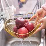 Fruit Mesh Basket with Elegant Metal Finish Durable Wire Design in Golden or Black Perfect for Kitchen Counters & Dining Tables
