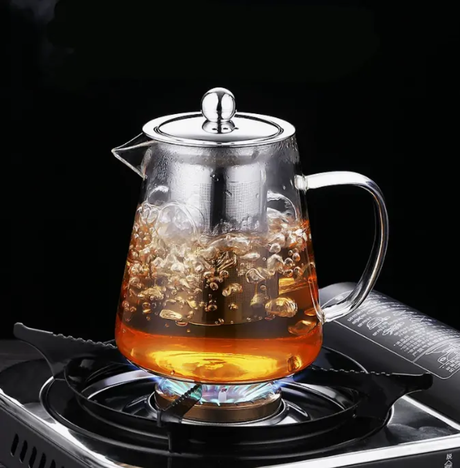 High Temperature Resistant Borosilicate Glass Infusion Teapot with Stainless Steel Strainer.- Furaha Finds Kenya
