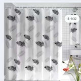 Shower Curtain with Hooks 180 x 200 cm Waterproof Bathroom Curtain