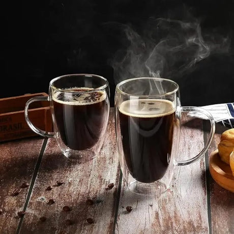 Double Wall Borosilicate Glass Cup for Hot and Cold Drinks