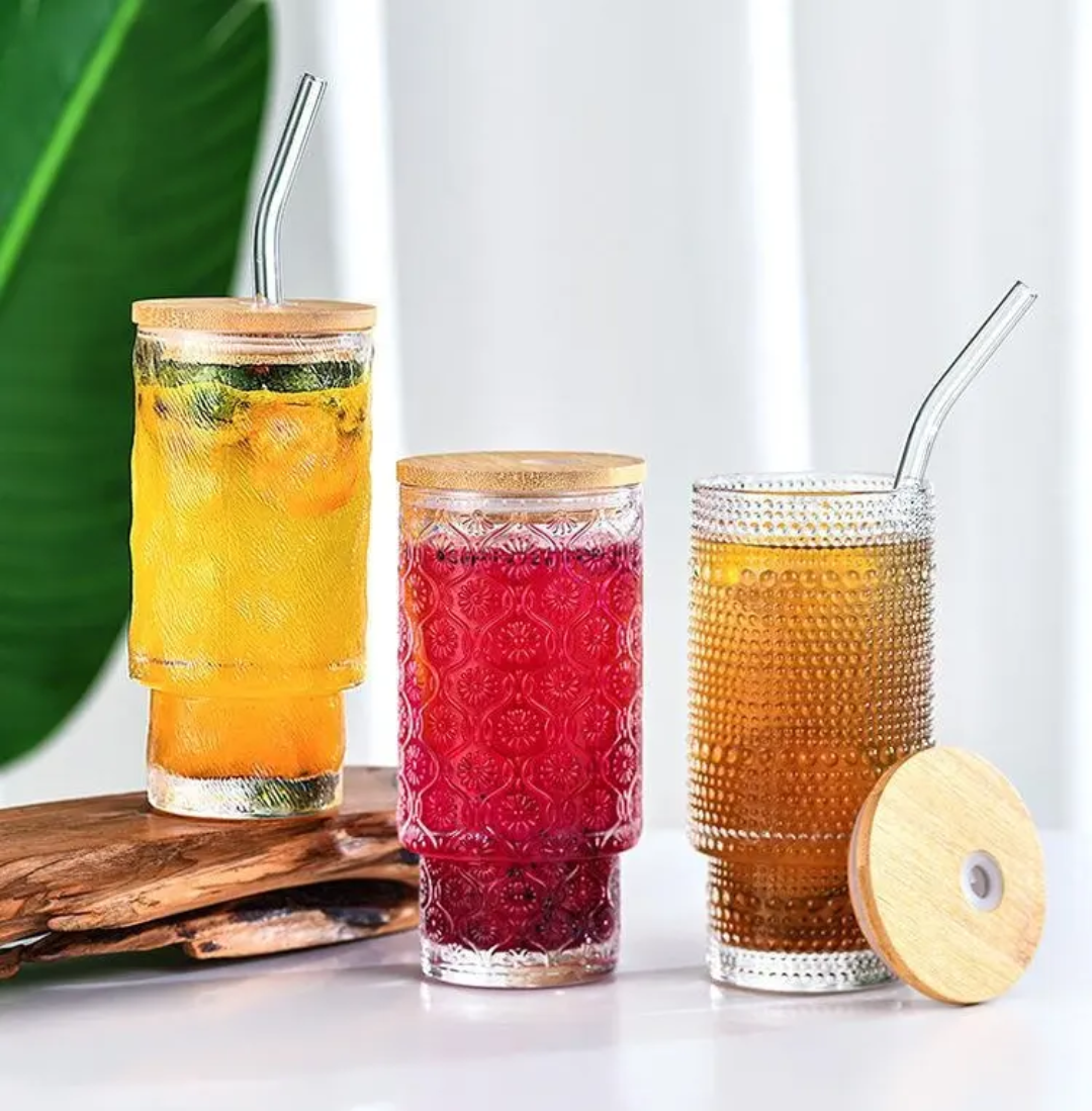 Furaha Finds Embossed Vintage Glass Cup
