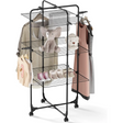 Detachable 3 Layer Family Cloth Hanger Rack Stand for Drying and Organizing Clothes