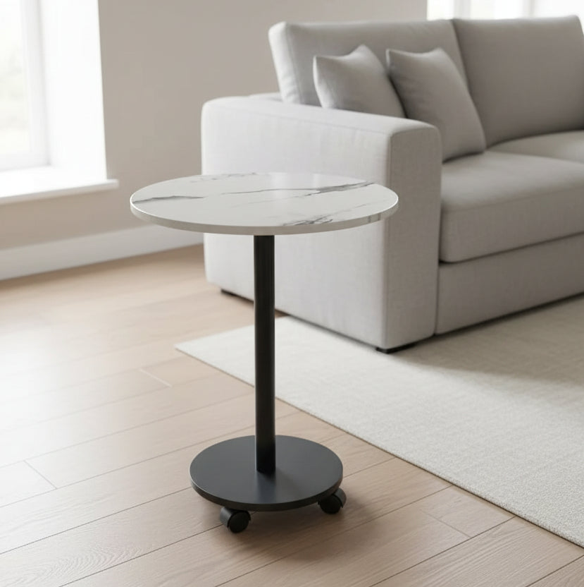 Round Wooden Coffee Side Table Home & Garden End Tables