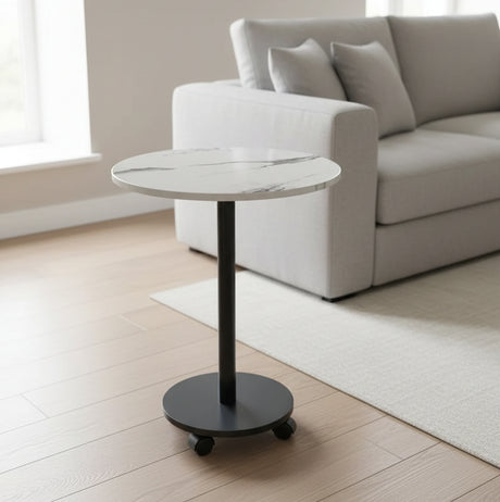 Round Wooden Coffee Side Table Home & Garden End Tables