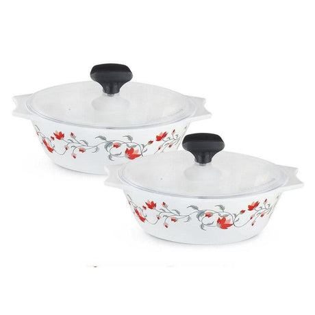 4pcs White Glass Casserole Set (Pentas)- Furaha Finds Kenya