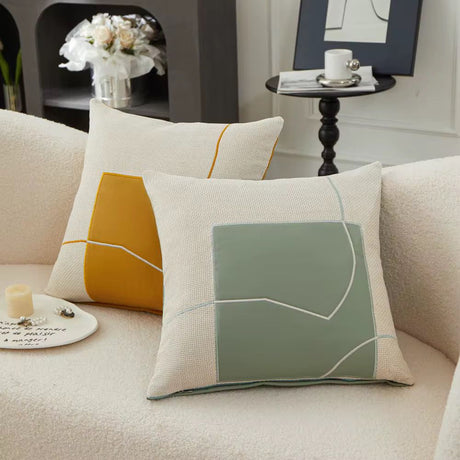 5pcs Geometric Embroidery Pillow Case 45x45cm Cushion Cover for Sofa & Living Room Decor.
