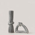 Monochrome Knot Striped Ceramic Vase Vases