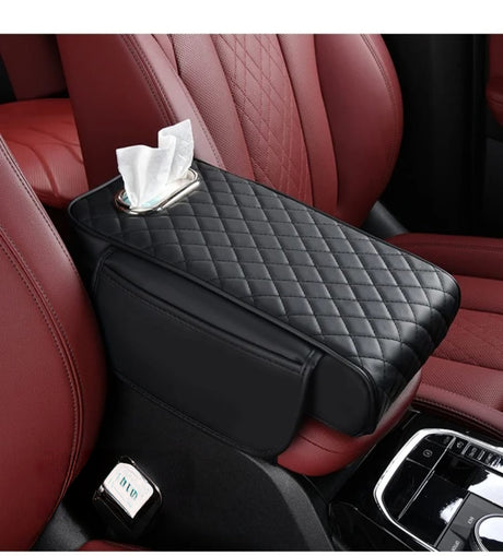 2 in 1 Car Armrest with Tissue Storage – Universal Multifunctional Booster Pad