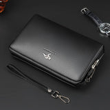 Unisex Pure Leather Clutch Bag with Lock Bags and bagpacks Clutch Bags