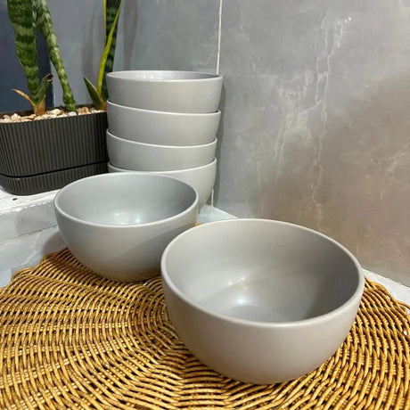 6 pcs Elegant Light Grey Bowls Bowls Bowls