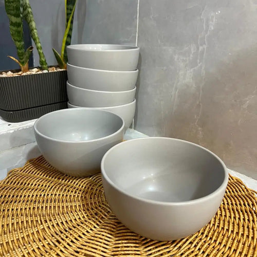 6 pcs Elegant Light Grey Bowls Bowls Bowls