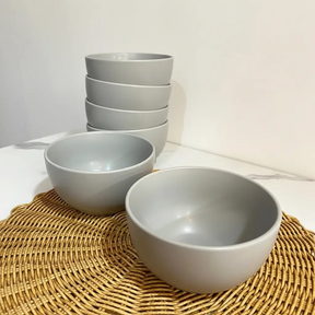 6 pcs Elegant Light Grey Bowls Bowls Bowls