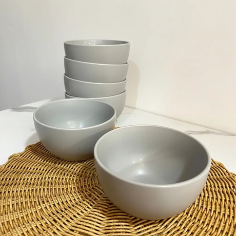 6 pcs Elegant Light Grey Bowls Bowls Bowls