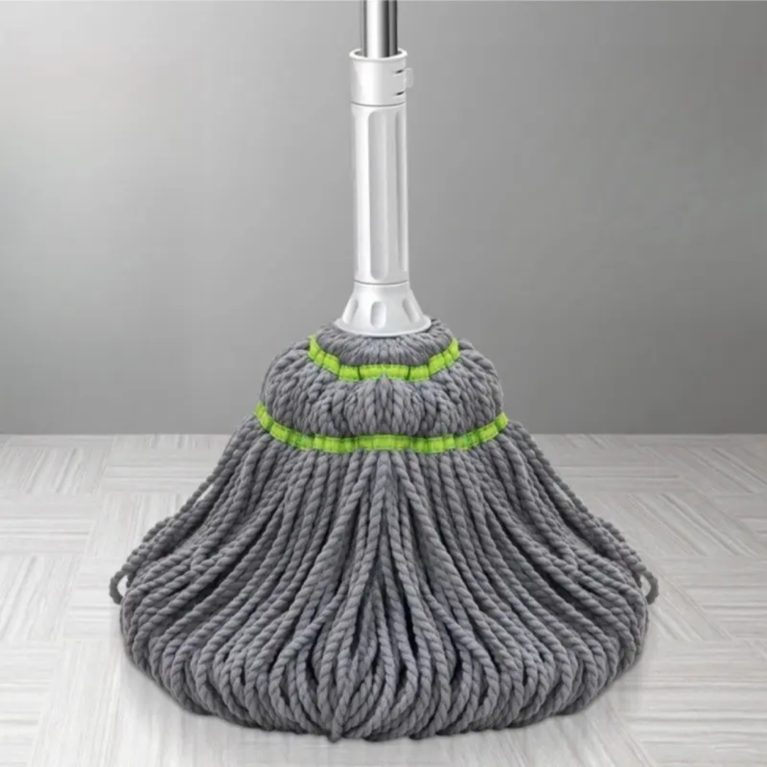 Furaha Finds Self wringing Mop with Adjustable Handle Cotton mop head for all floor types, featuring an easy water removal mechanism for home and office cleaning.
