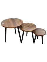 High Quality 3 in 1 Wooden Table Set Nesting Side Tables for Living Room or Bedroom