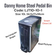 Danny Home 10L Stainless Steel Pedal Bin – Compact Soft-Close Waste Bin Dustbin Trash Cans