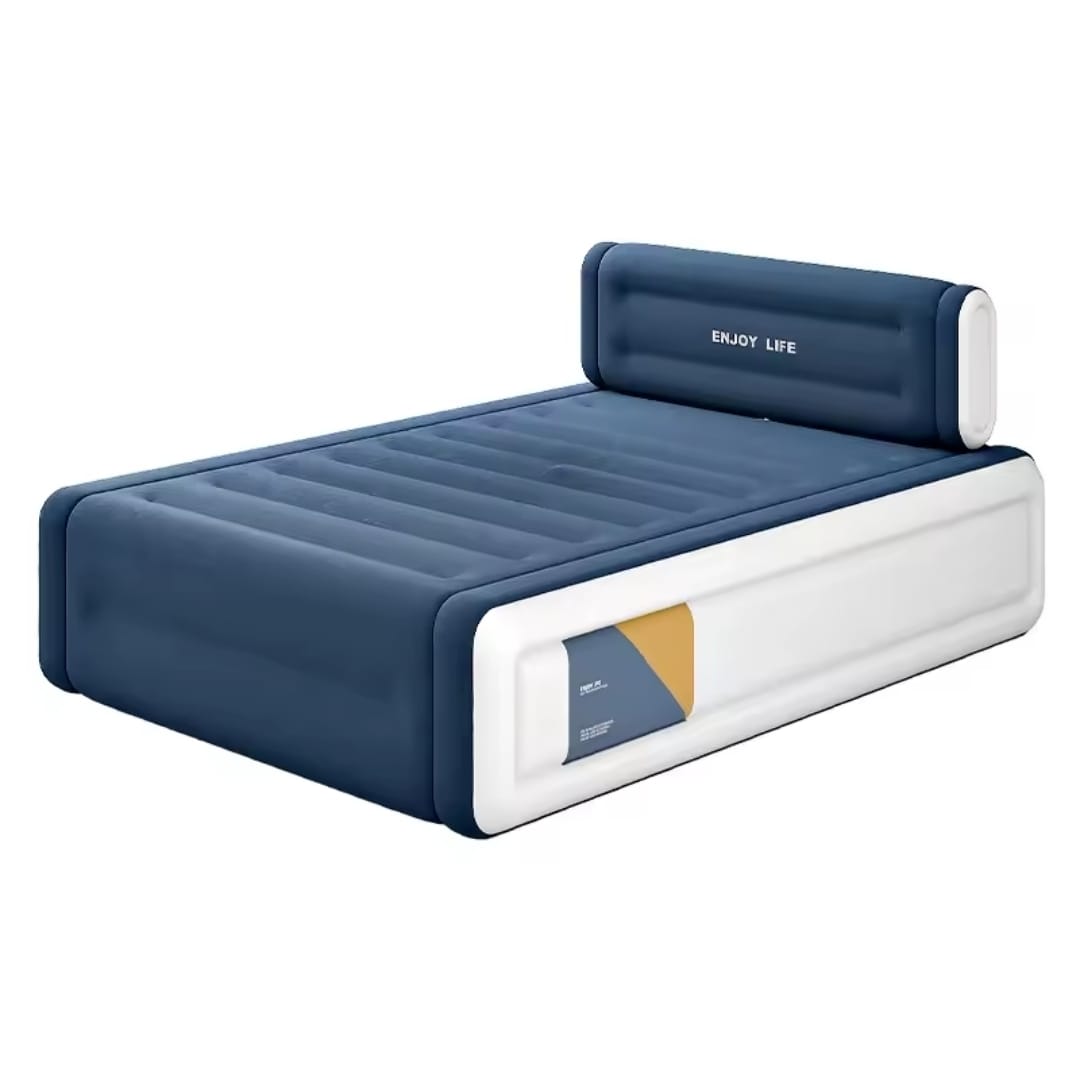 Big Size 5x6 Inflatable Air Bed with Headrest and Rechargeable Pump (203x152x36cm)