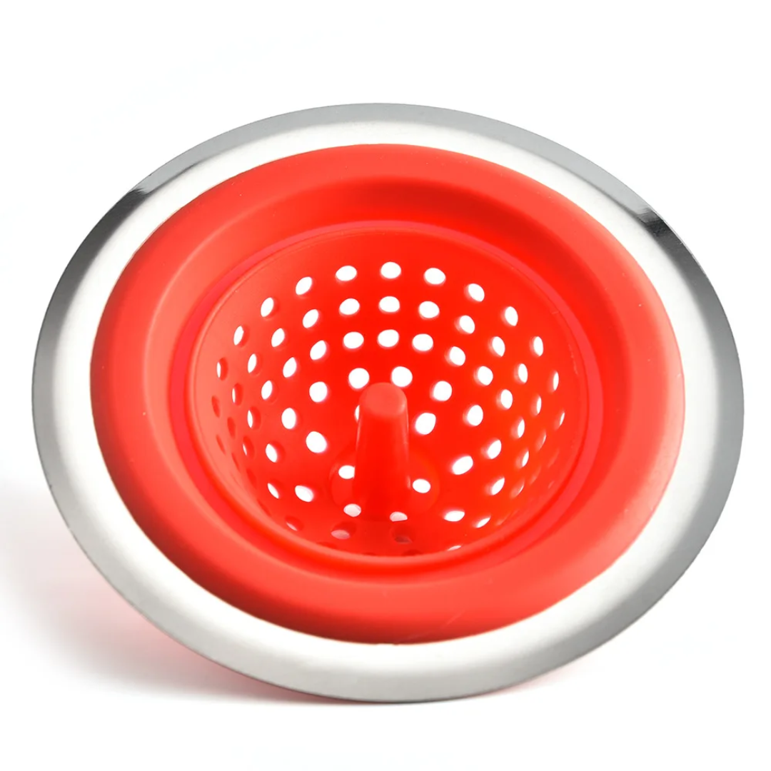 Silicone Sink and Bathtub Drain Strainer with Hair Filter