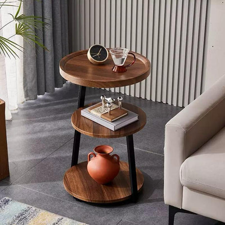 3 Tier Wooden Side Table Multipurpose Shelf Display Stand