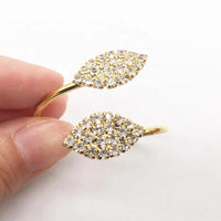 Elegant Crystal Leaf Napkin Rings Set of 6 Gold Finish Napkin holder Napkin Rings