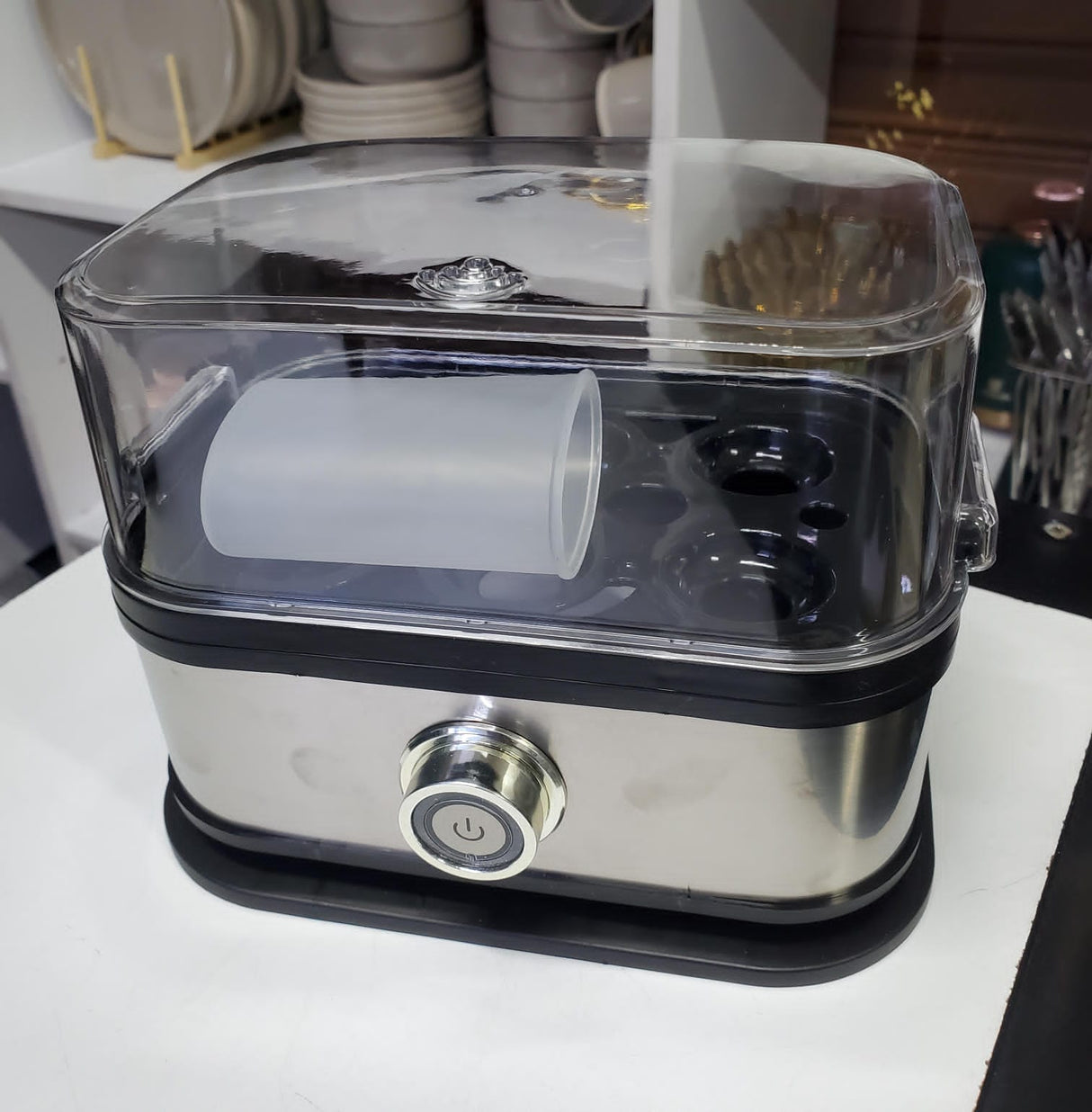 Electric Egg Boiler with Timer and Measuring Cup 6 Eggs Capacity