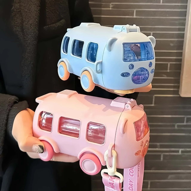 Unique Kids Water Bottles With Straw Adjustable Strap & Fun Stickers- Furaha Finds Kenya