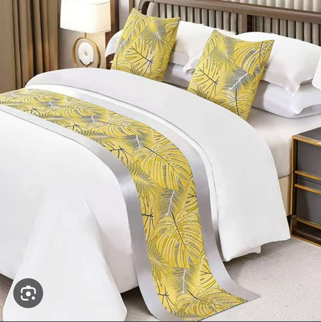 1pc Bedrunner with 2 Matching Pillowcases – Elegant Bedroom Decor Set