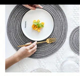 6pcs Elegant Round Woven Placemats Durable and Washable