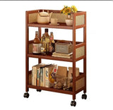 3-Tier Bamboo Slim Organiser Trolley Rolling trolley Utility & Storage Carts