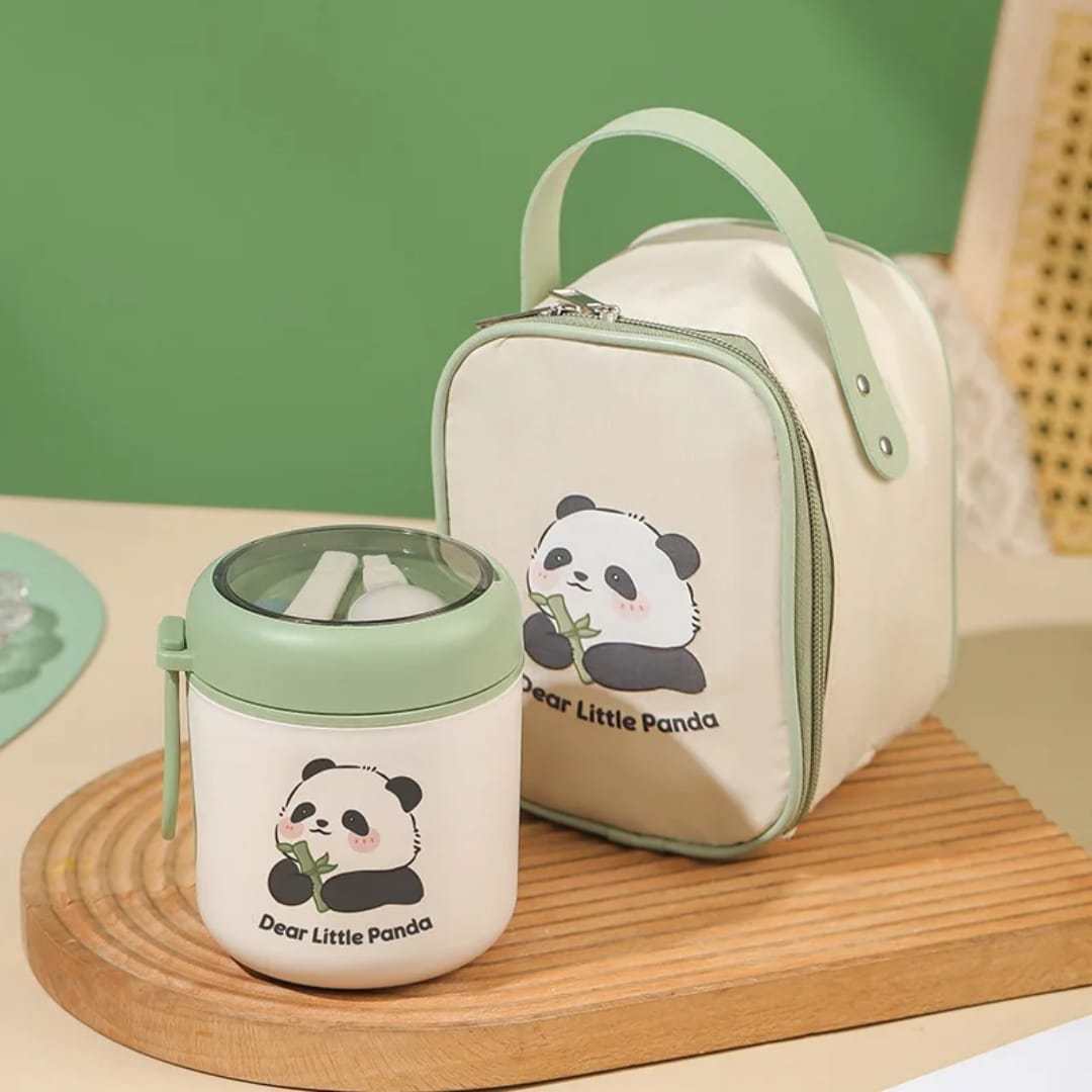 2 in 1 Food Flask Thermos with Matching Insulated Lunch Bag – 530ml