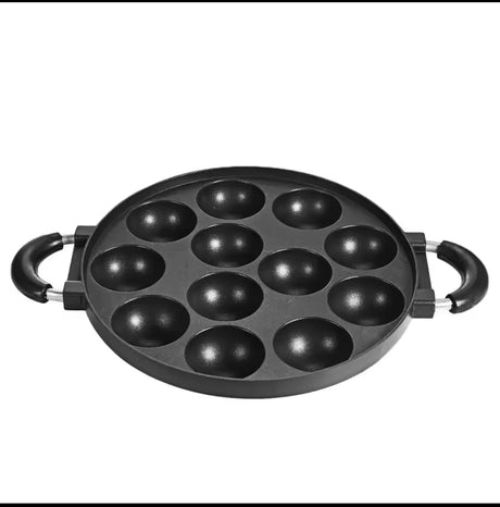12 Hole Vitumbua Cooking Pan with Handles Cast Iron Nonstick Snack Maker- Furaha Finds Kenya