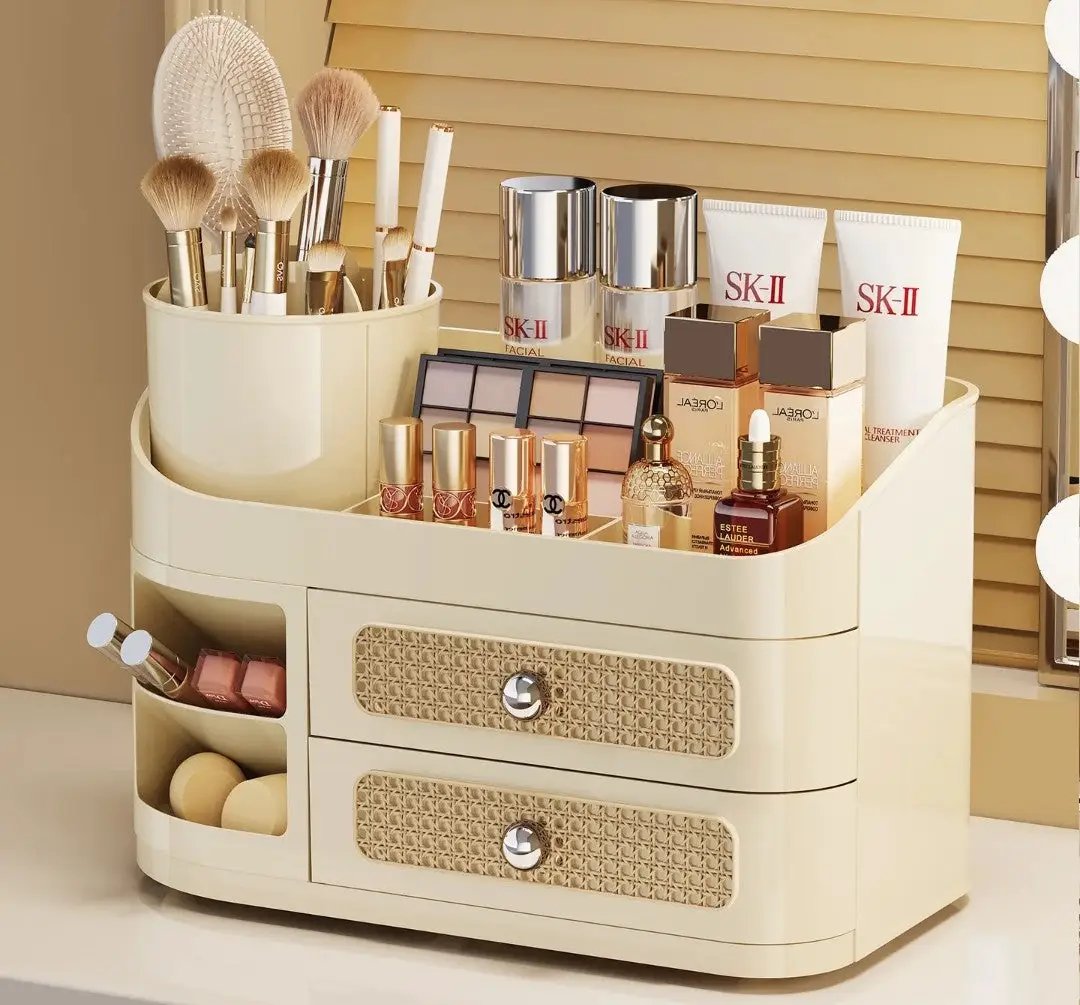 Makeup Organizer with Rotating Brush Holder Makeup organizer Desktop Organizers