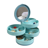 Rotating Multi Layer Jewelry Storage Box with Mirror