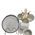12pcs Gold Plate and Mug Set for Elegant Dining Kitchen & Dining Dinnerware Sets