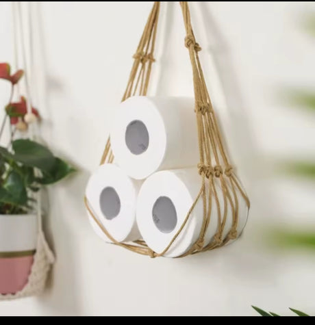 Nordic Style Hanging Cotton Rope Roll Paper Holder