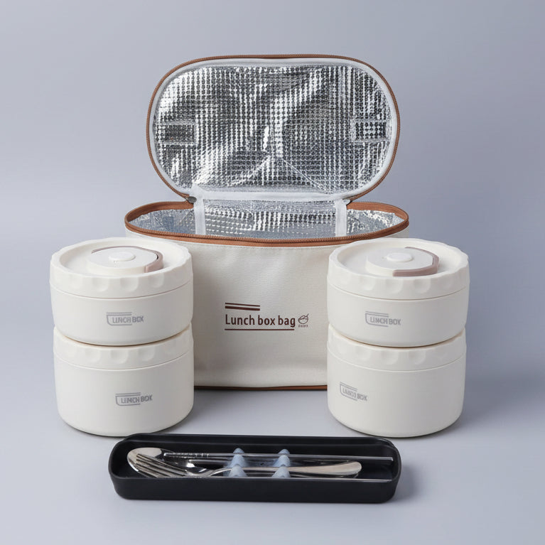 5 In 1 Insulated Lunch Set Combo With Cutlery Set Lunch Box Sets
