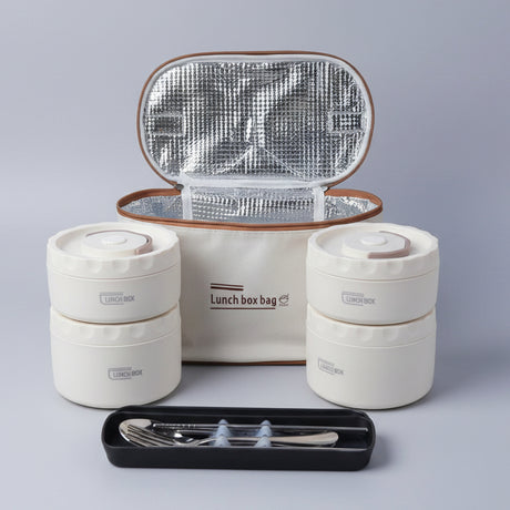 5 In 1 Insulated Lunch Set Combo With Cutlery Set Lunch Box Sets