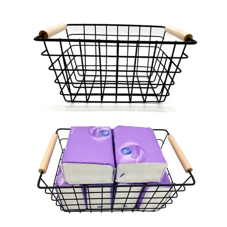 Metal Wire Storage Basket with Handle Wrought Iron Art Organizer for Fruits, Snacks & Sundries Versatile Storage for Kitchen, Bathroom.- Furaha Finds Kenya