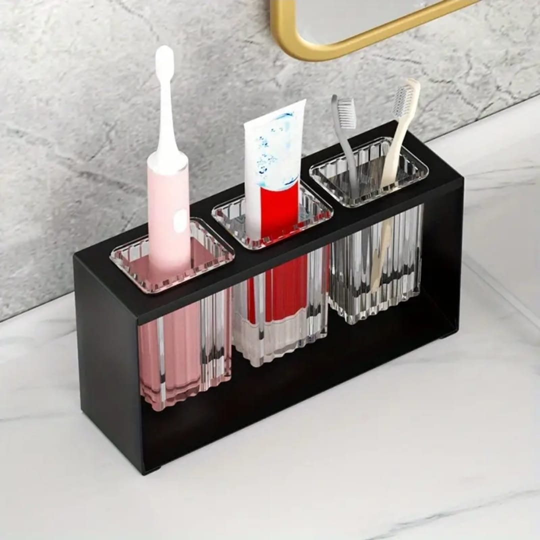 Multifunctional Countertop Organizer with Toothbrush and Kitchen Utensil Holder