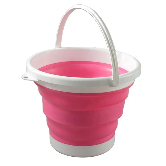 Collapsible 10L Bucket with Handle – Foldable Silicone Water Bucket for Camping & Cleaning